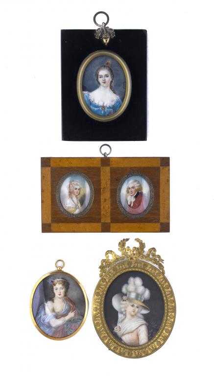 Appraisal: CONTINENTAL SCHOOL AFTER VARIOUS MINIATURISTS THREE LADIES AND A LADY