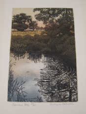 Appraisal: A print titled 'Hammer Pond' indistinctly signed x cm