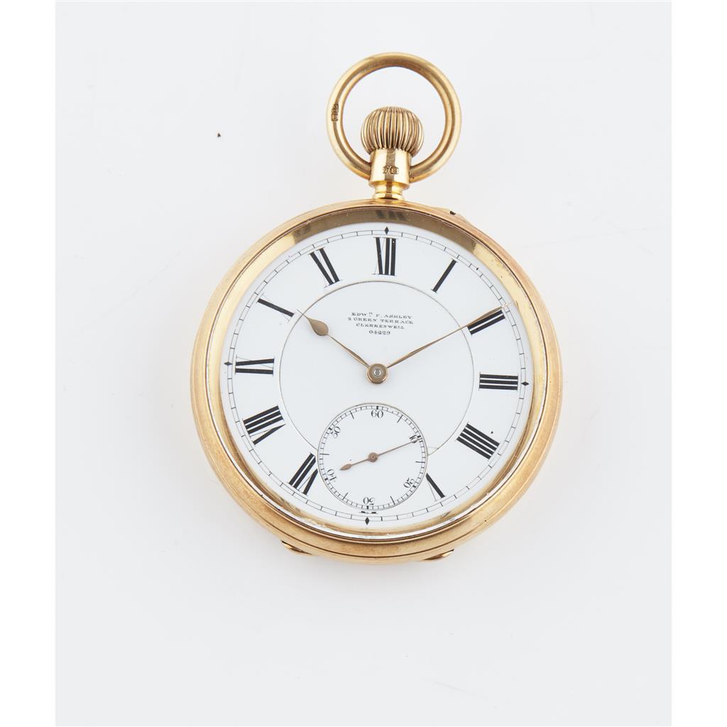 Appraisal: An ct gold open faced pocket watch the dial with