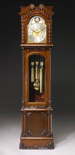 Appraisal: A George III style carved mahogany quarter chiming tall case