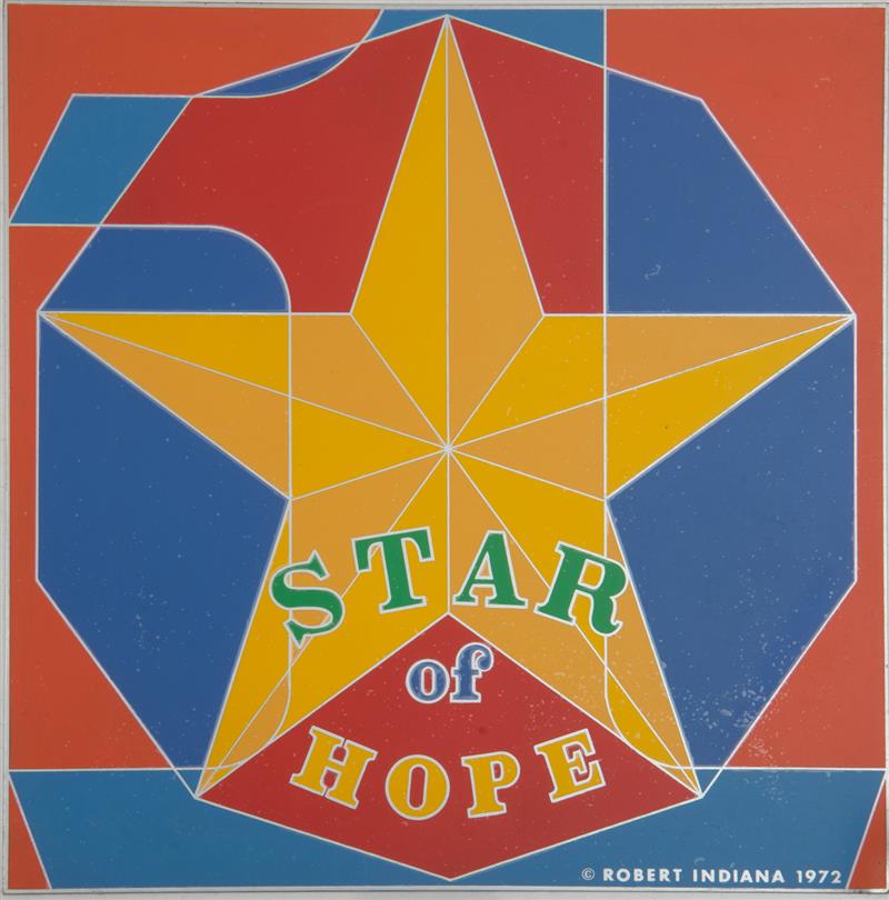 Appraisal: ROBERT INDIANA b STAR OF DAVID TWO PLAQUES Two enamel