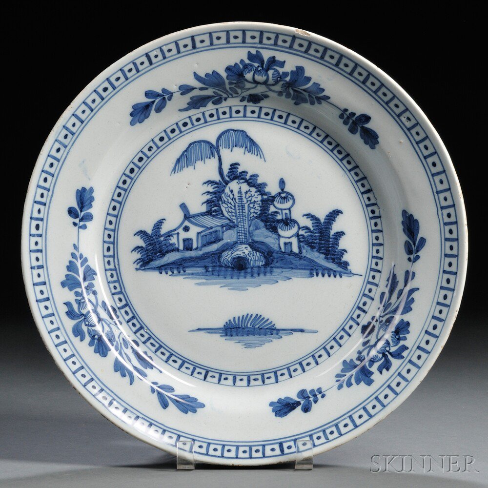 Appraisal: London Delftware Blue and White Charger England mid- th century