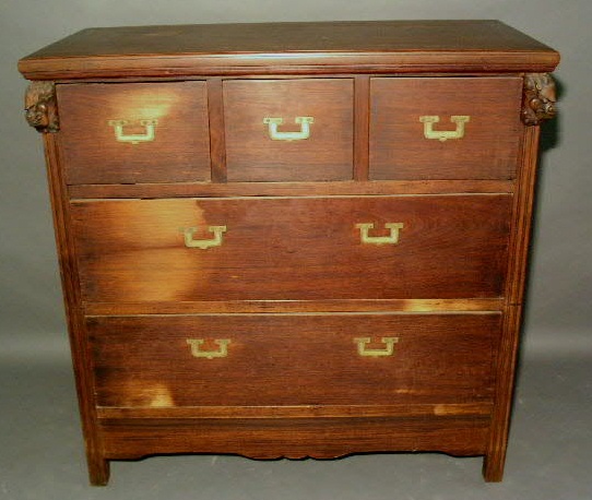 Appraisal: Oriental teakwood chest late thc h x w x d