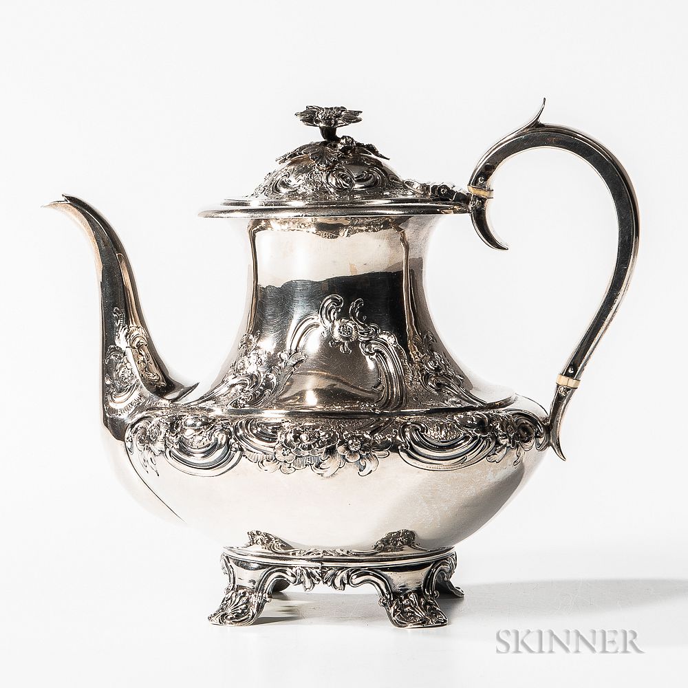 Appraisal: William IV Sterling Silver Coffeepot William IV Sterling Silver Coffeepot