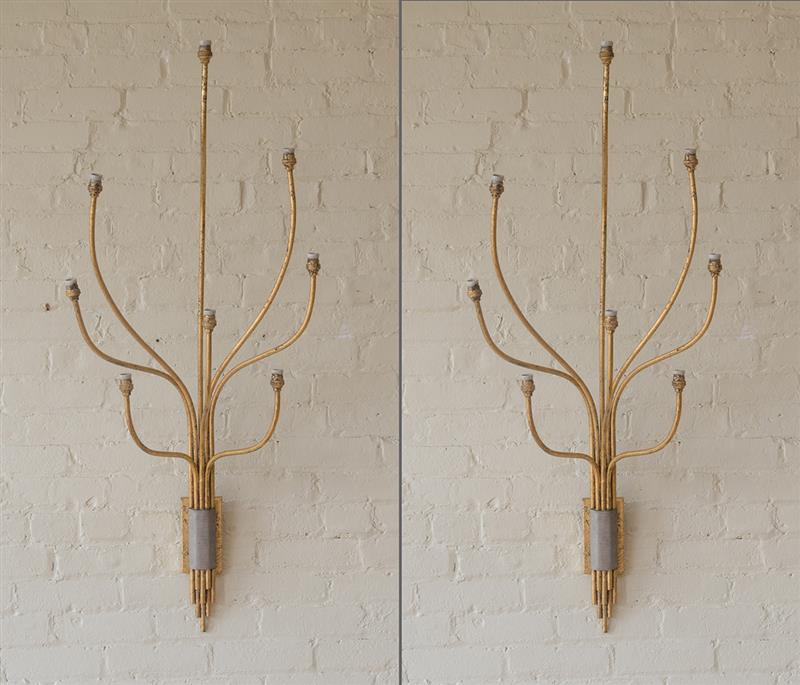 Appraisal: PAIR OF JEAN ROYER STYLE SCONCES x x in Estimate