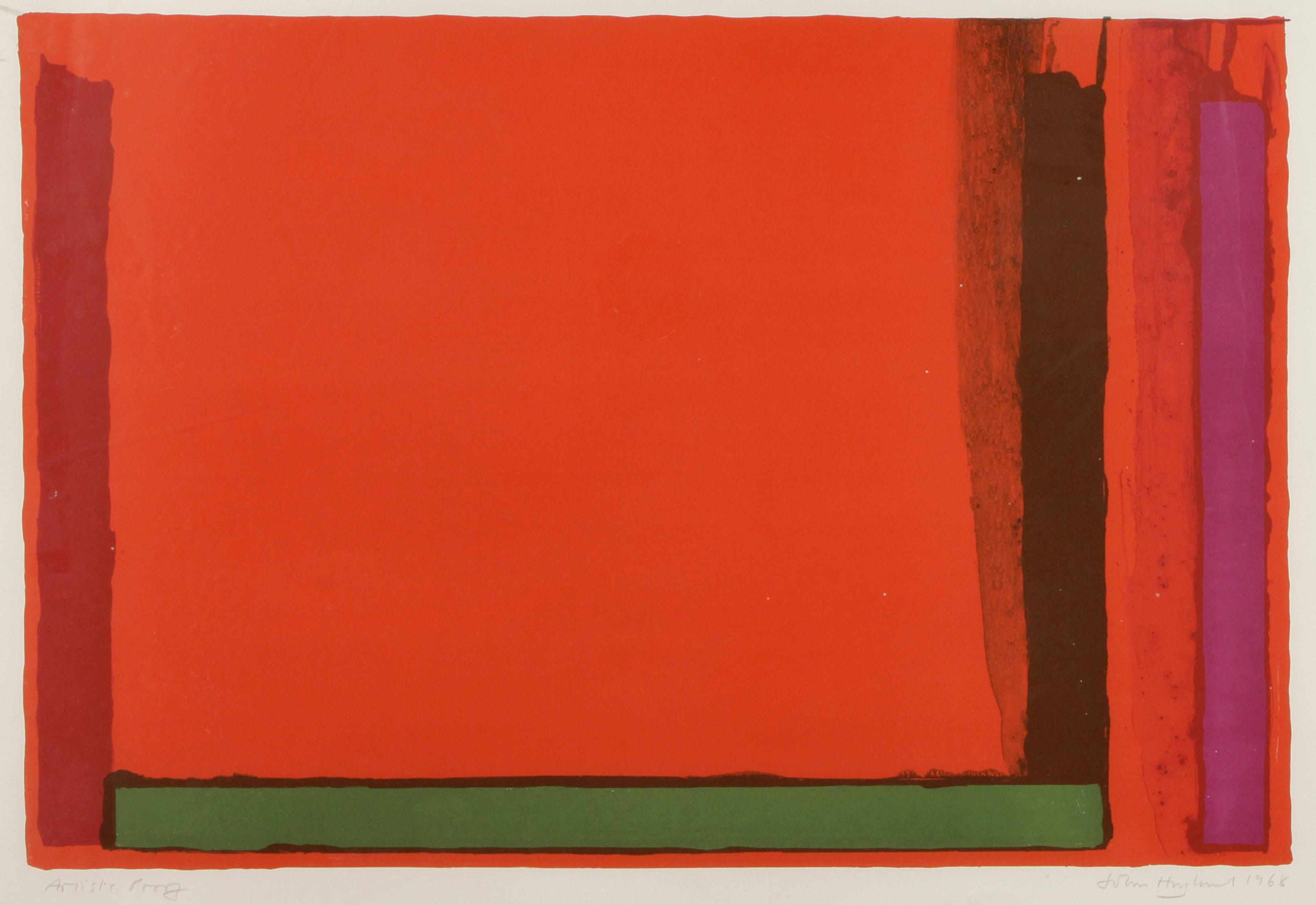 Appraisal: John Hoyland British - Small Red Lithograph in colors on