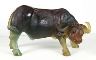 Appraisal: Large Daum Water Buffalo sculpture Large Daum Water Buffalo sculpture