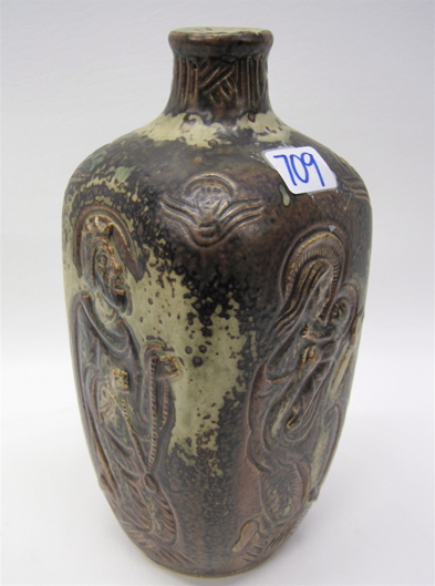 Appraisal: ROYAL COPENHAGEN POTTERY VASE depicting Mary and the baby Jesus