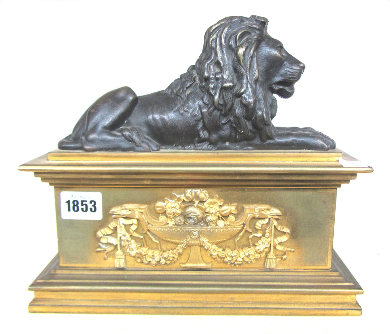 Appraisal: A patinated bronze model of a lion late th century