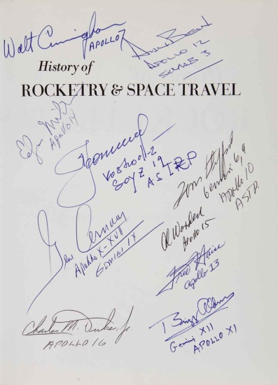 Appraisal: SIGNED BY NINE ASTRONAUTS AND ONE COSMONAUTVON BRAUN WERNHER and