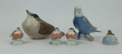 Appraisal: a collection of Bing Grondahl birds including budgie chick miniature