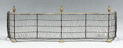 Appraisal: Federal serpentine fire fender urn finials serpentine wirework fender paw