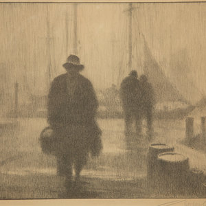 Appraisal: Gordon Hope Grant American - Fisherman at the Dock lithograph