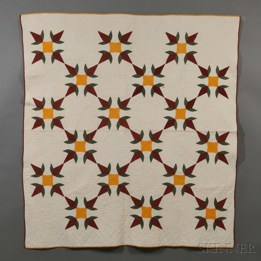 Appraisal: Pieced Cotton Turkey Tracks Pattern Quilt America late th early