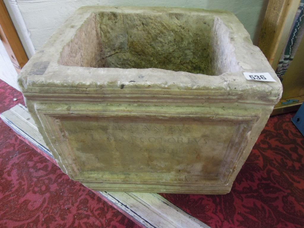 Appraisal: A Roman cinerary urn in white marble with moulded detail