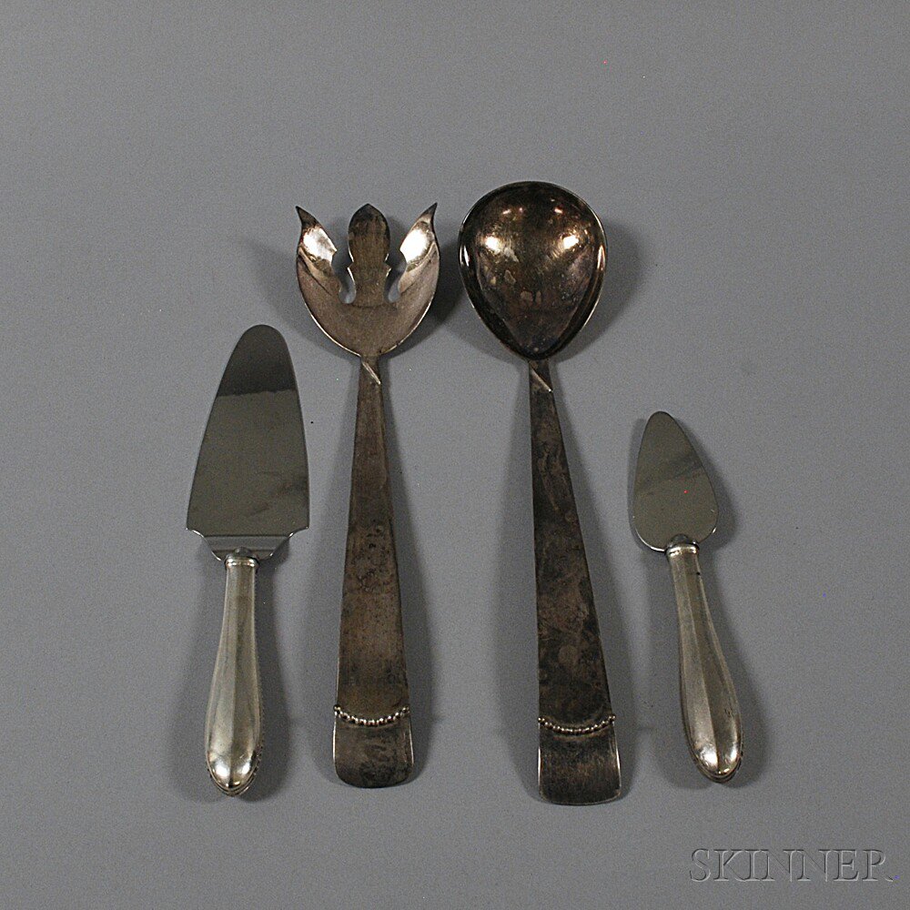 Appraisal: Four Flatware Serving Items a two-piece Royal Hickman Three Crown