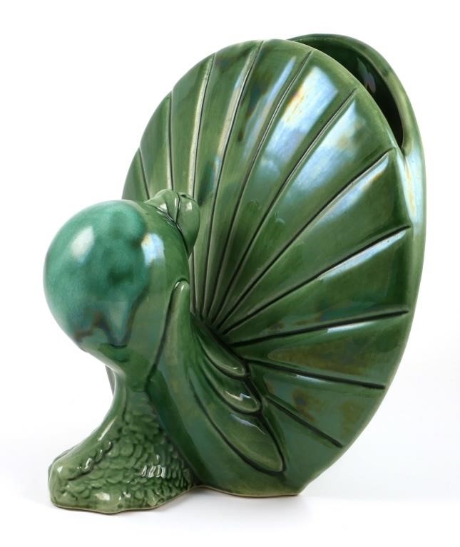 Appraisal: ROYAL HICKMAN ART POTTERY PIGEON VASECirca - green glazed pouter