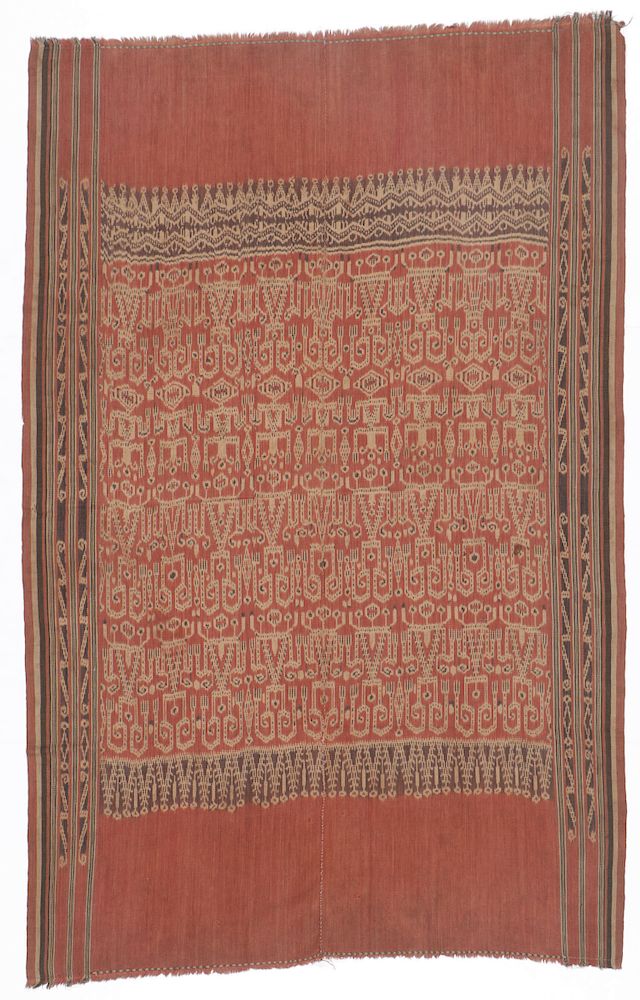 Appraisal: Old Iban Ikat Pua Kombu Borneo Pua kombu with spirit