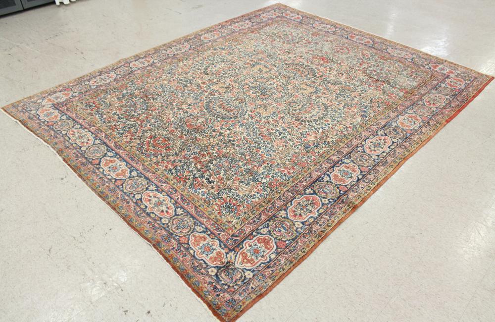 Appraisal: SEMI-ANTIQUE PERSIAN KERMAN CARPET Kerman Province southeastern Iran overall floral