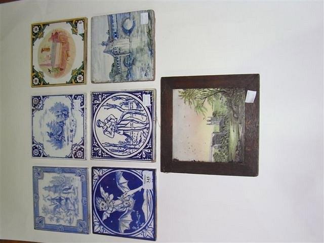 Appraisal: SEVEN MINTON AND OTHER TILES blue and white with various