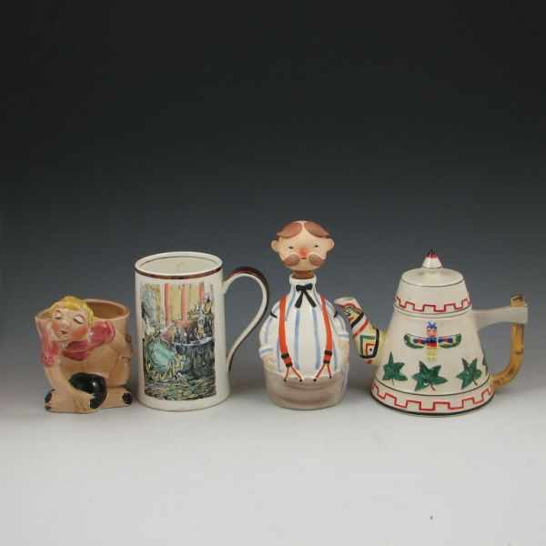 Appraisal: novelty items Grays Pottery England stein Art Deco teepee tea