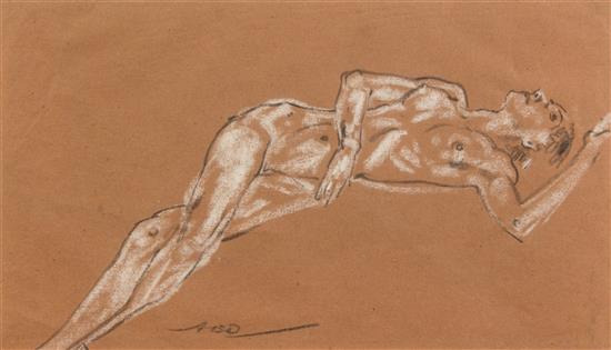 Appraisal: Sale Lot Arthur Bowen Davies American - Reclining Nude black