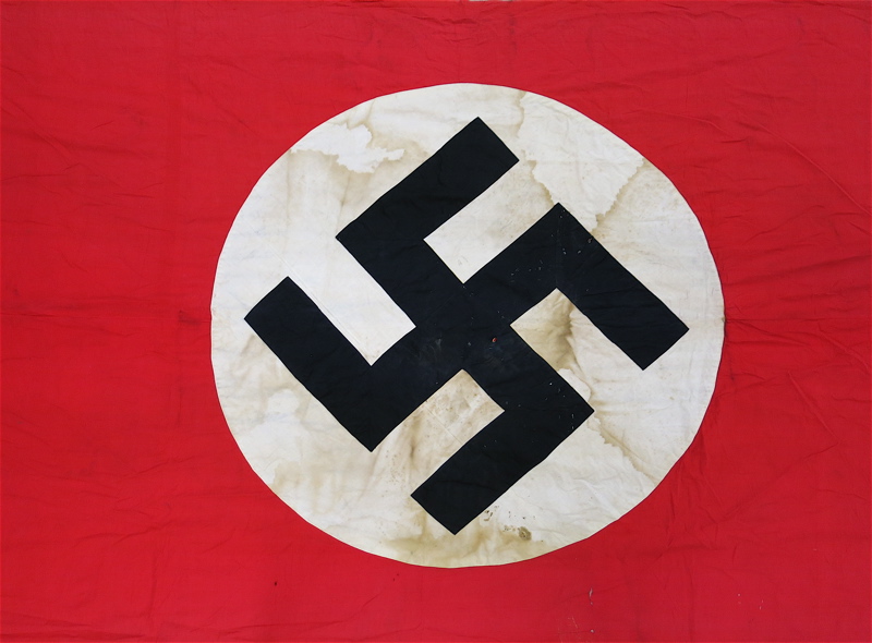 Appraisal: WORLD WAR TWO GERMAN NAZI BANNER double sided approximately inches