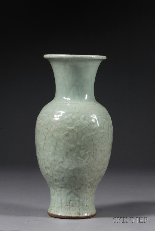 Appraisal: Celadon Vase China Ming period th century Lung Chuan ware