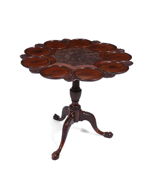 Appraisal: A GEORGE III MAHOGANY TILT TOP OCCASIONAL TABLE the ring