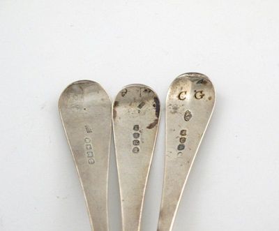 Appraisal: A Collection of twenty-one silver Old English pattern table spoons