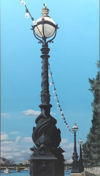 Appraisal: HERODES AMERICAN TH CENTURY x Lamp post Oil on canvas