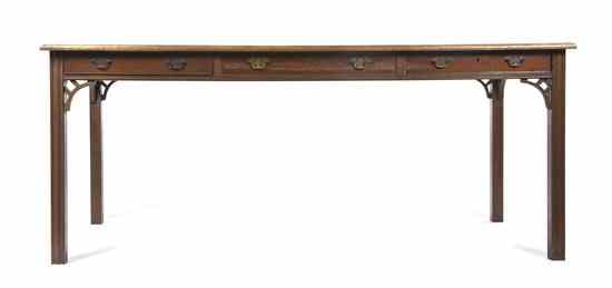 Appraisal: A George III Style Mahogany Writing Table having a rectangular