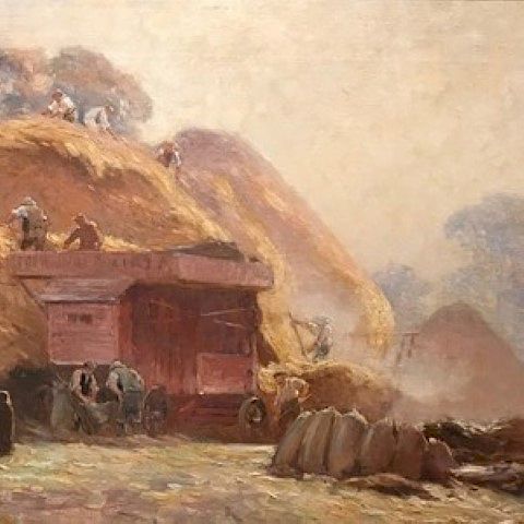 Appraisal: Frederick William Newton Whitehead American - Threshing Near Wareham Frederick