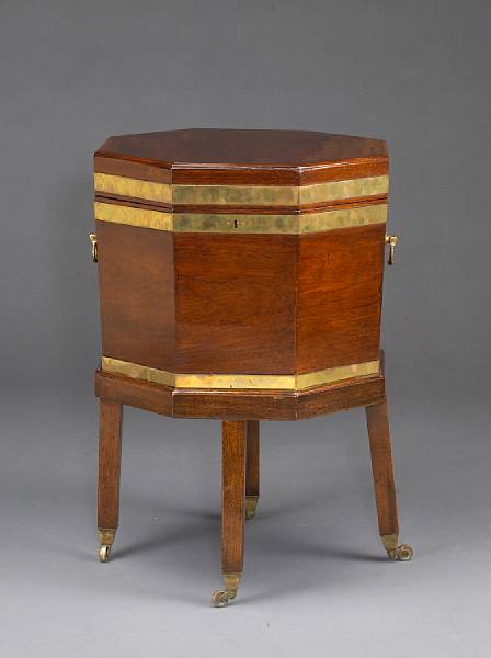 Appraisal: A George III mahogany cellarette on stand last quarter th