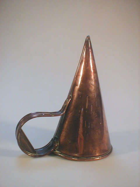 Appraisal: An thC copper ale muller of conical form with single