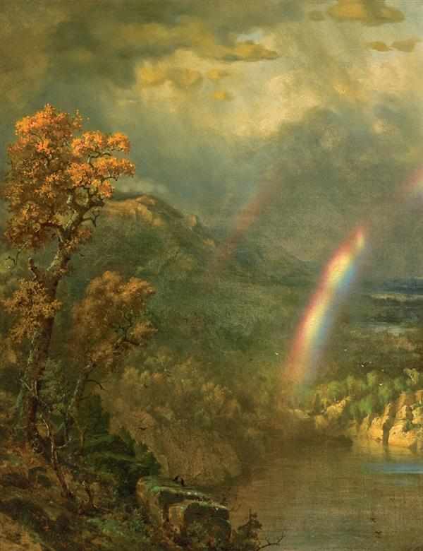 Appraisal: JOHN FERGUSON WEIR American - ''The Rainbow'' oil on canvas