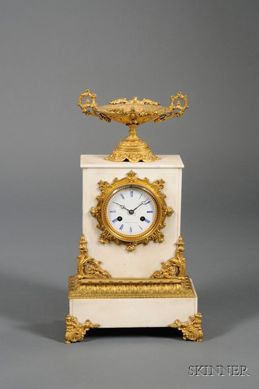 Appraisal: Napoleon III Marble and Gilt-bronze Mantel Clock late th century