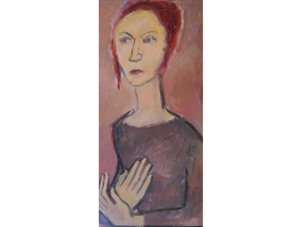 Appraisal: HILDA GOLDWAG - RED HAIRED WOMAN Oil on board x