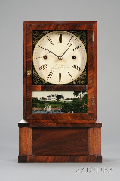 Appraisal: Mahogany Shelf Clock by J C Brown Bristol Connecticut with