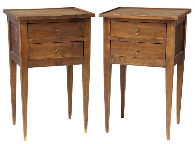 Appraisal: pair French Louis XVI style walnut nightstands early th c