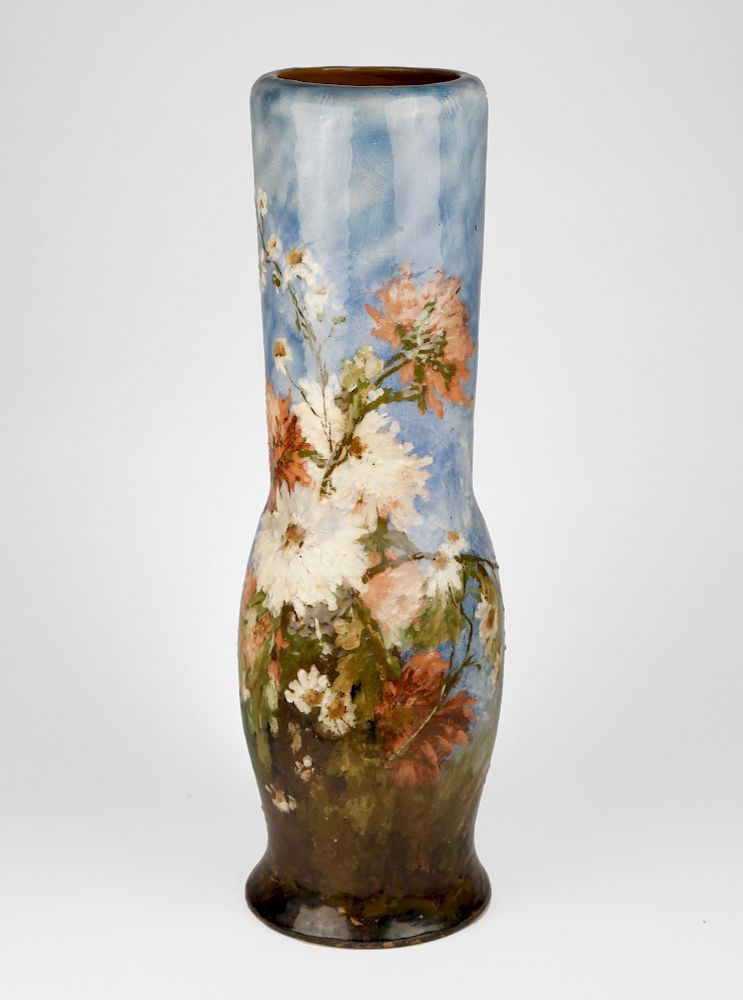 Appraisal: A French Limoges Polychrome Vase with Floral Motif th Century