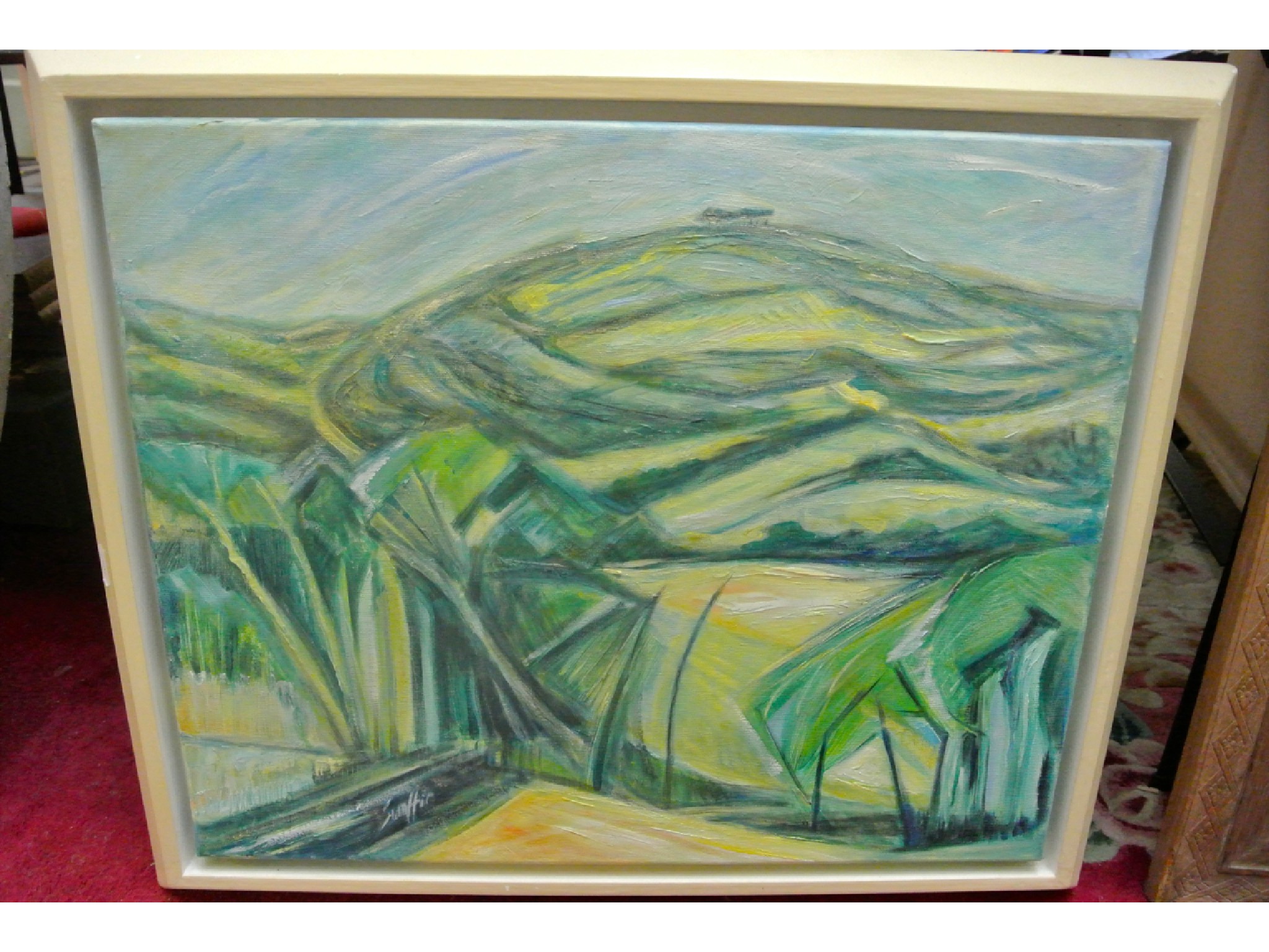 Appraisal: A contemporary oil painting on canvas of a landscape signed