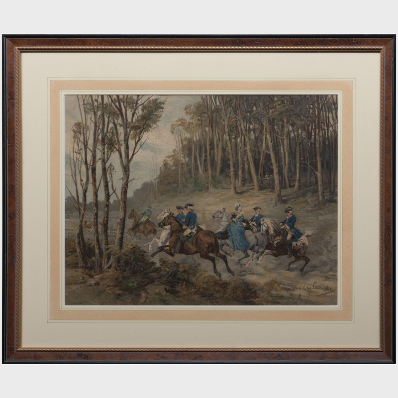 Appraisal: AFTER JAN CHELMINSKI TWO HUNTING SCENES Two reproductive prints together