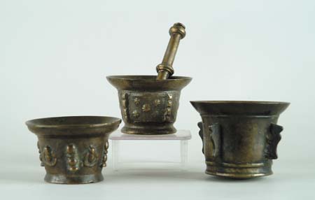 Appraisal: THREE EARLY CONTINENTAL MORTARS Probably th th C One -