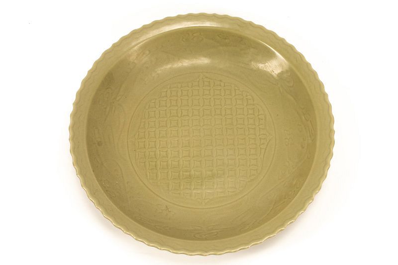 Appraisal: A Chinese Celadon Glazed Porcelain Charger Diameter inches A Chinese