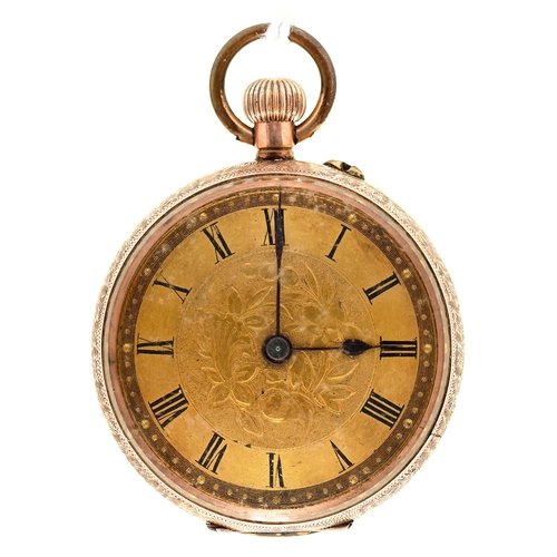 Appraisal: A gold keyless cylinder watch c with gilt movement and