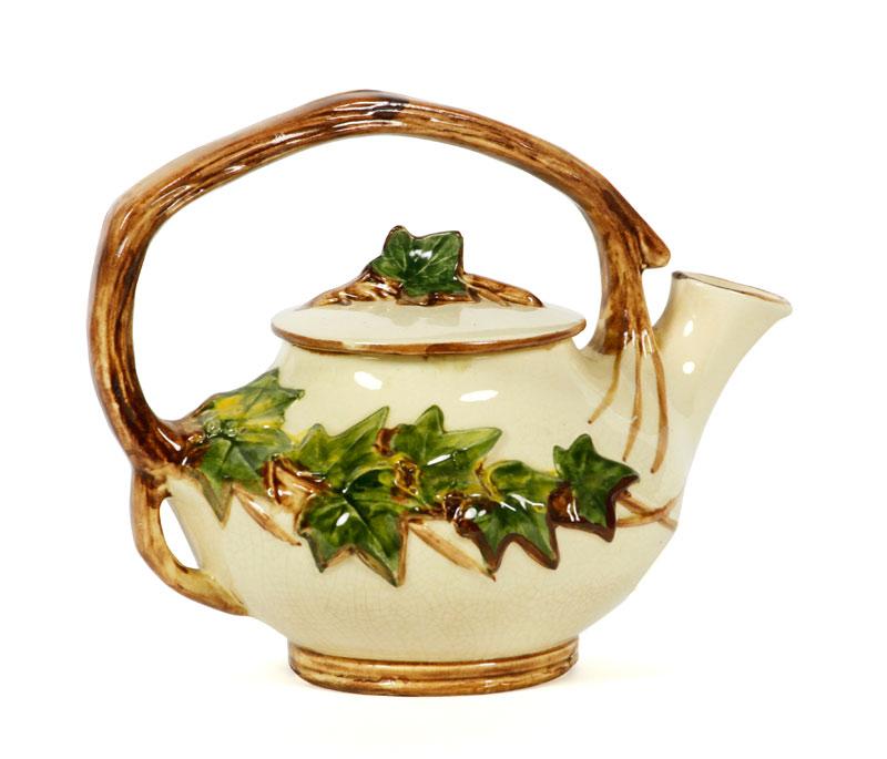 Appraisal: - McCoy Tea Pot McCoy tea pot ceramic Boston ivy