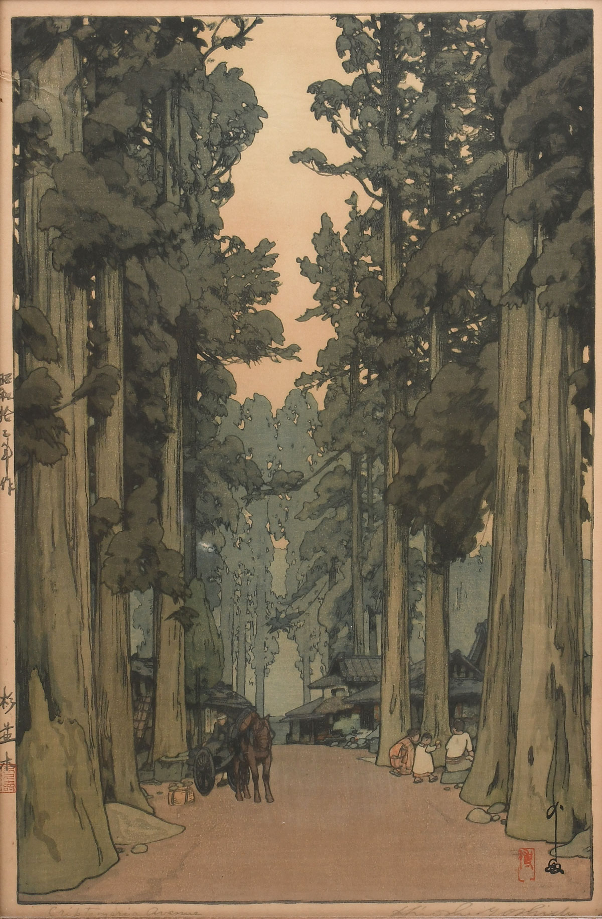 Appraisal: YOSHIDA Hiroshi Japanese - ''Cryptomeria Avenue'' Japanese Woodblock Print sight