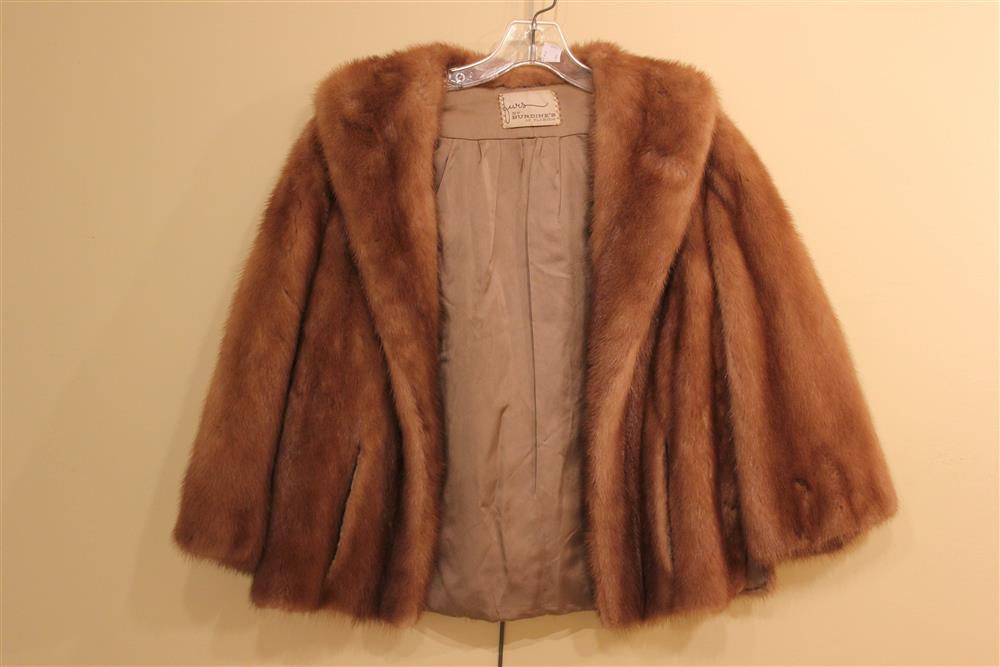 Appraisal: BROWN MINK JACKET AND A WHITE MINK STOLE FROM BIRGER