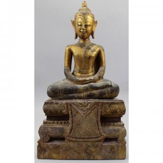 Appraisal: Carved Wooden th C Thai Ayutthaya Buddha Carved Wooden th